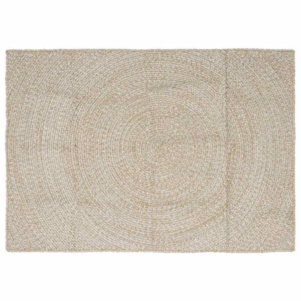 vidaXL Area Rugs Rectangular Natural and White 140 x 200 cm Jute