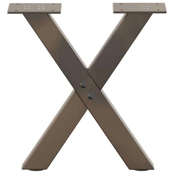 vidaXL Coffee Table Legs X-Shaped 2 pcs Natural Steel 30x(30-31) cm Steel