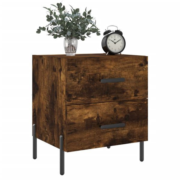 vidaXL Bedside Cabinets 2 pcs Smoked Oak 40x35x47.5 cm Engineered Wood