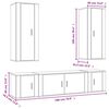 vidaXL 5 Piece TV Cabinet Set White Engineered Wood