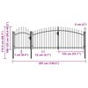vidaXL Garden Gate Steel 1.75x4 m Black