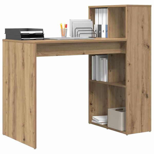 vidaXL Desk with Shelf Artisan Oak 108 x 55 x 103.5 cm Engineered Wood