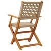 vidaXL Folding Garden Chairs 4 pcs Beige Poly Rattan and Solid Wood