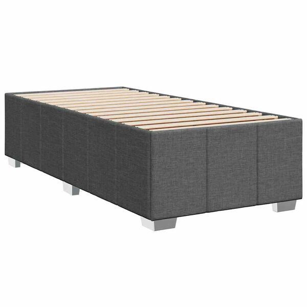 vidaXL Bed Frame without Mattress Dark Grey Single Fabric