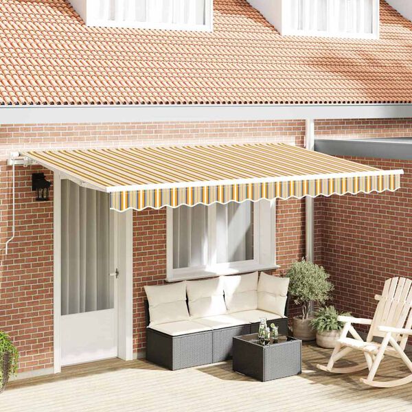 vidaXL Retractable Awning Yellow 400 x 200 cm Fabric