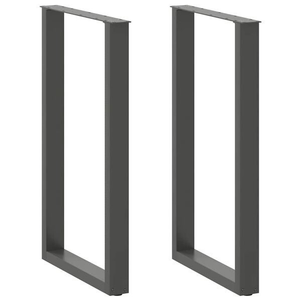 vidaXL Bar Table Legs U-Shaped 2 pcs Anthracite 60x(100-101) cm Steel