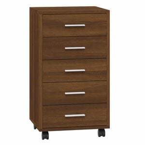 vidaXL Drawer Cabinet with Castors Brown Oak Engineered Wood