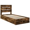 vidaXL Storage Bed with Drawer Smoked Oak 90 x 200 cm Engineered Wood