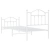 vidaXL Metal Bed Frame without Mattress with Footboard White 90x200cm