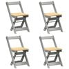vidaXL Dining Chairs Foldable 4 pcs Corona Grey Solid Wood Pine