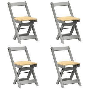 vidaXL Dining Chairs Foldable 4 pcs Corona Grey Solid Wood Pine