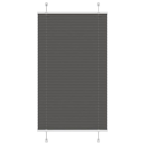 vidaXL Pleated Blind Black 75x150 cm Fabric Width 74.4 cm Polyester