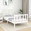 vidaXL Bed Frame without Mattress White Solid Wood 75x190 cm Small Single