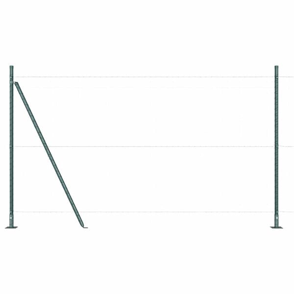 vidaXL Fence Post 7 pcs Green Steel