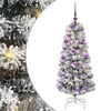 vidaXL Artificial Hinged Christmas Tree Green and White 120 cm