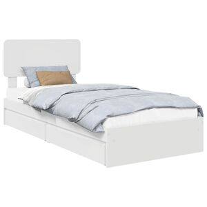 vidaXL Storage Bed with Headboard White 75 x 190 cm Engineered Wood