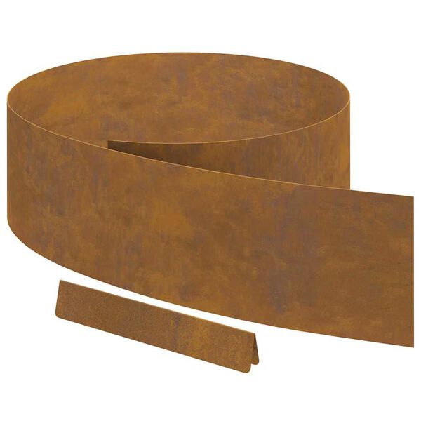 vidaXL Lawn Edging Rusty 450 x 0.05 x 20 cm Weathering Steel
