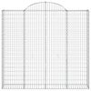 vidaXL Arched Gabion Baskets 3 pcs 200x30x180/200 cm Galvanised Iron