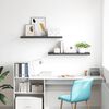 vidaXL Floating Wall Shelves 2 pcs High Gloss Grey 90x23.5x3.8 cm MDF