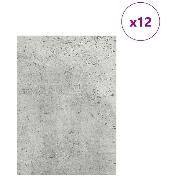 vidaXL Decor Panels 12 pcs Concrete Grey 15 x 21 x 0.27 cm