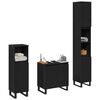 vidaXL Bathroom Furniture Set Wall-mounted with Door 3 pcs Black Oak
