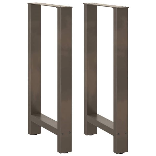 vidaXL Bar Table Legs Natural Steel 2 pcs 50x(90-91) cm Steel