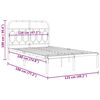 vidaXL Metal Bed Frame without Mattress with Headboard White 120x190cm