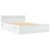 vidaXL Bed Frame with Drawer 2 pcs White 137 x 188 cm Engineered Wood