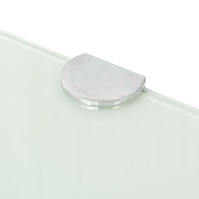 vidaXL Corner Shelf with Chrome Supports Glass White 35x35 cm