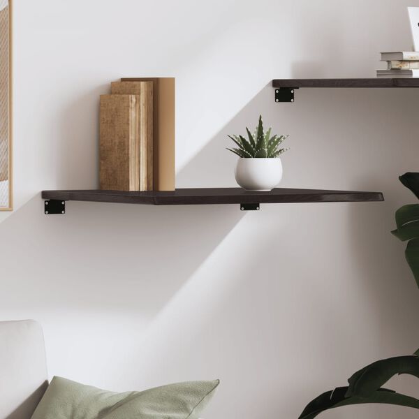 vidaXL Wall Shelf Dark Brown 60x50x2 cm Treated Solid Wood Oak