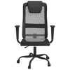 vidaXL Office Chair Grey and Black Mesh Fabric and Faux Leather