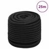 vidaXL Boat Rope Full Black 16 mm 25 m Polypropylene