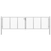 vidaXL Garden Gate Galvanised Steel 400x100 cm Silver