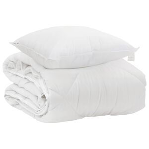 vidaXL All-Season Duvet with Pillow 2 pcs White Microfiber