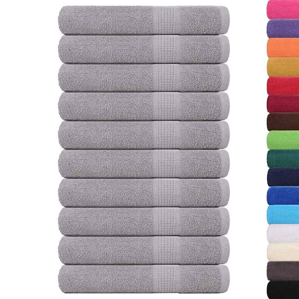 vidaXL Towels "FROGN" 10 pcs Grey 100x200 cm 360 gsm