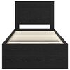 vidaXL Bed Frame with Headboard Black 75 x 190 cm Solid Pine Wood
