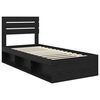 vidaXL Bed Frame with Headboard Black 75 x 190 cm Solid Pine Wood
