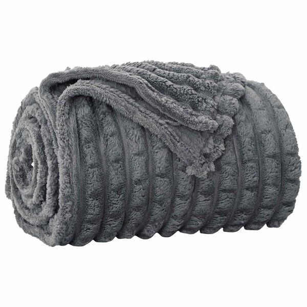 vidaXL Throw Blanket Dark Grey 150 x 130 cm Fleece