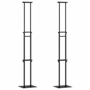 vidaXL Trade Show Displays 2 pcs Black 30 x 23.5 x 210 cm Steel