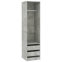 vidaXL Wardrobe with Drawers Concrete Grey 50x50x200 cm Engineered Wood