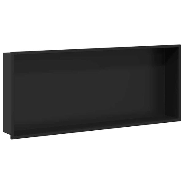 vidaXL Shower Niche Black 75 x 30 x 9.5 cm Stainless Steel