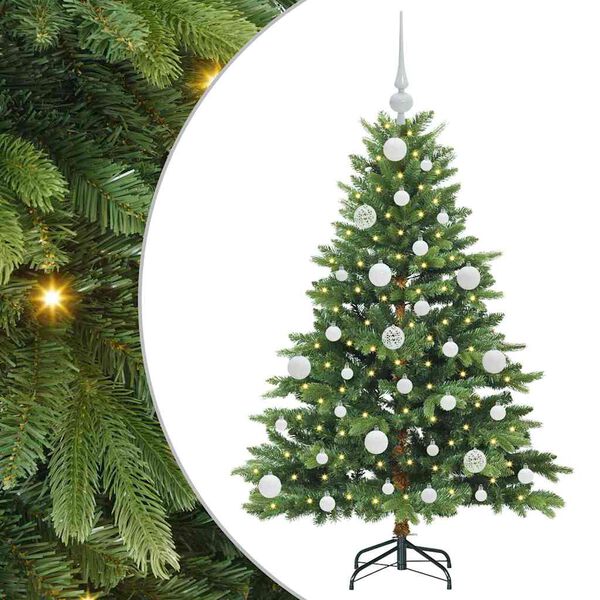 vidaXL Artificial Christmas Tree with 150 LEDs Green 120 cm PE and PVC