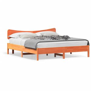 vidaXL Bed Frame without Mattress Wax Brown 200x200 cm Solid Wood Pine