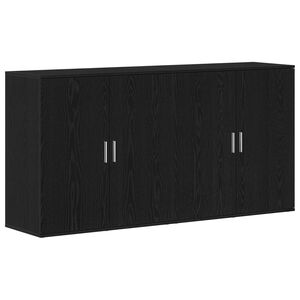 vidaXL Sideboard 2 pcs Black Oak 79 x 38 x 80 cm Engineered Wood