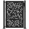 vidaXL Garden Gate Black 100x125 cm Steel Flame Design