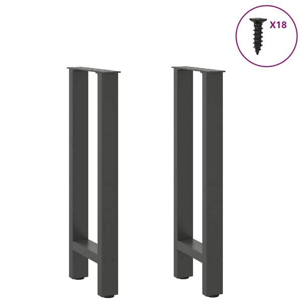 vidaXL Console Table Legs Anthracite 2 pcs 28x(72-73) cm Steel