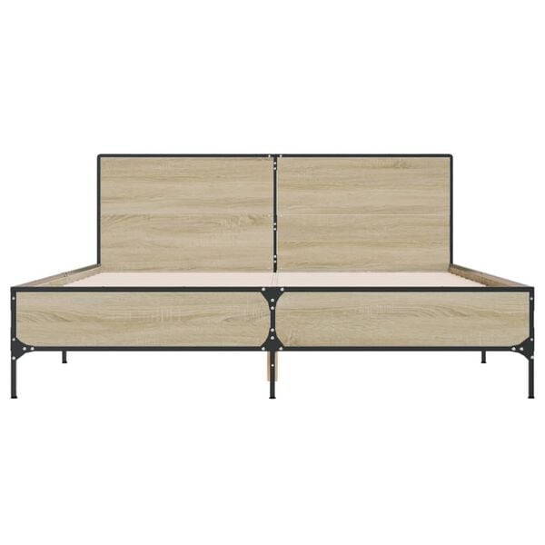 vidaXL Bed Frame without Mattress Sonoma Oak 150x200 cm King Size