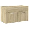 vidaXL Bathroom Sink Cabinet with Built-in Basin Sonoma Oak