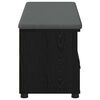 vidaXL Hall Bench with Cushion with Drawer Black Oak 100 x 38 x 46 cm