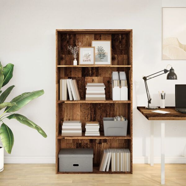 vidaXL Bookcase Old Wood 80x30x152 cm Engineered Wood